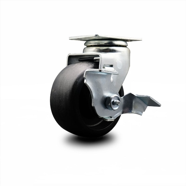 4 Inch Glass Filled Nylon Swivel Caster with Ball Bearing and Brake SCC